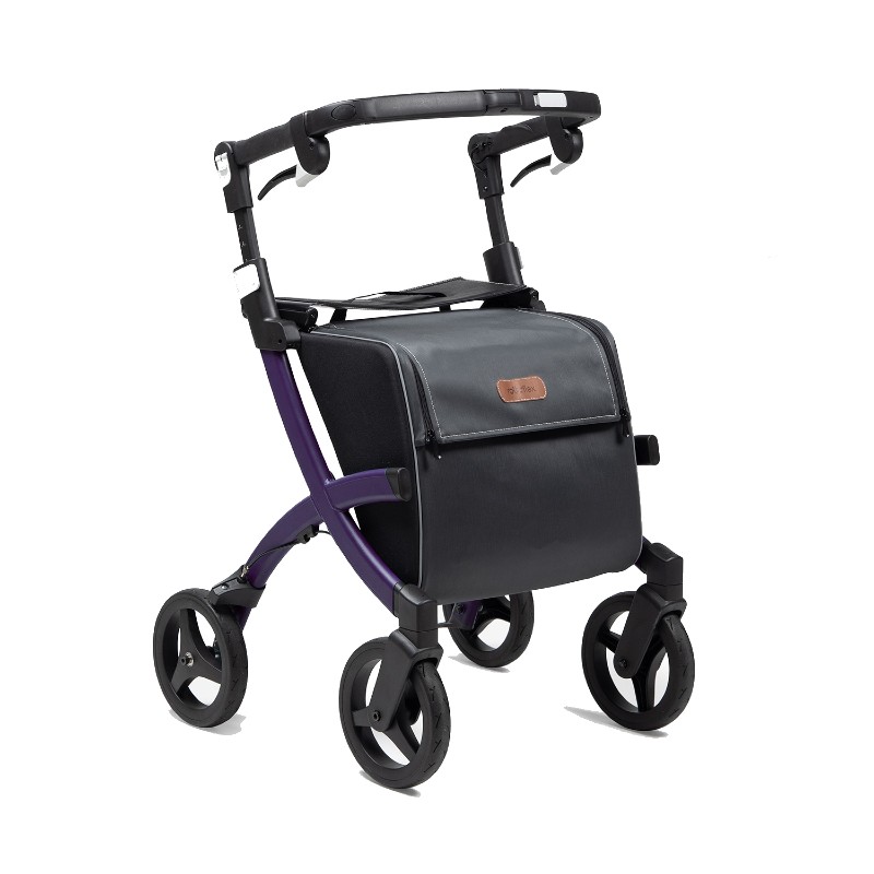 Rollz Flex 2.0 Lightweight Rollator with Classic Brake (Dark Purple)